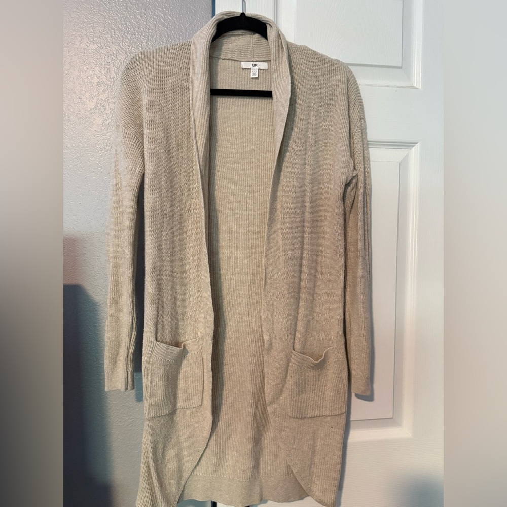 BP Cream Open-Front Cardigan